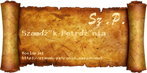 Szamák Petrónia névjegykártya